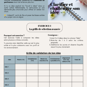 CAHIER D'EXERCICES 2 - De l’idée affinée au business plan détaillé – Image 3